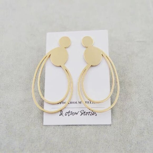 & Other Stories Duo Drop Wire Earrings - Picture 4 of 5